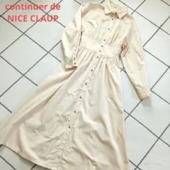 continuer de NICE CLAUP　ウエストギャザーシャツワンピース