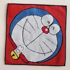 新品　ドラえもん　タオルハンカチ　赤　アップ　大判　コレクション