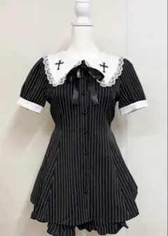 MARS マーズうさぎみくコラボ BIG襟クロス刺繍セットアップ リボン付き