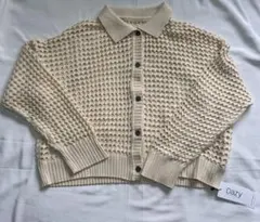 Dazy 襟付き透かし編みカーディガン