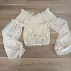 SPIRAL GIRL フリルオフショルダーシャツ