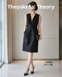 Theyskens’ TheoryVネックワンピース 黒のサムネイル
