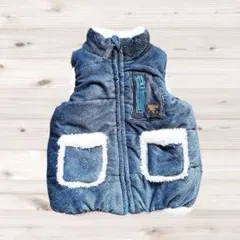 178. 【ボア×中綿】ヘリンボーン柄 ベスト　90