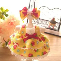黄色のイチゴワンピース♡女の子用