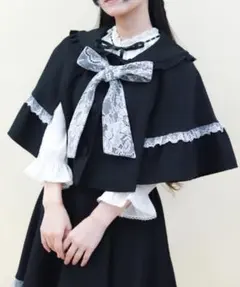 アクシーズファム axes femme ケープ レース重ねリボンタイ付ケープ