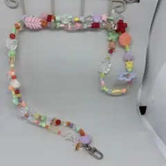 カラフルビーズ スマホショルダーストラップ