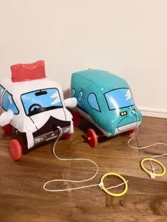 おさんぽコロコロ 2個セット パトカー はやぶさ　新幹線 ビニール玩具
