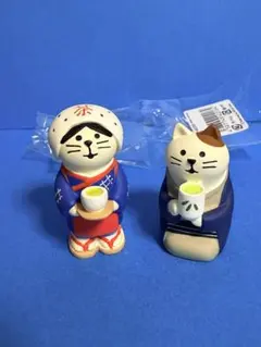 デコレコンコンブル　茶摘み娘猫　日本茶三毛猫