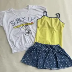 スヌーピー　水着　3点セット　140 上下　ラッシュガード