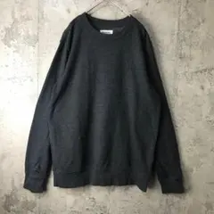 Y1183古着　トレーナー　スウェット　チャコール　無地　90s Y2K
