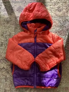 オレンジと紫のフード付きジャケット 86cm
