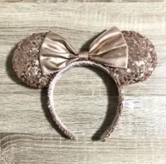 東京ディズニーリゾート スパンコール ミッキー耳カチューシャ　ピンクラメ