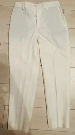 OPAQUE.CLIP ストレッチ美脚テーパードパンツ オフホワイト タグ付き