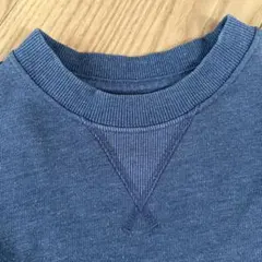 ブルー・グレー 無地 クルーネック トレーナー