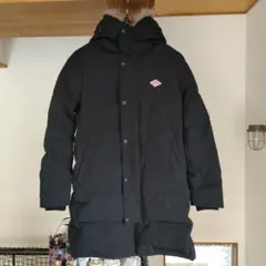 DANTON フード付きブラックダウンジャケット