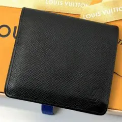 美品 ルイヴィトン タイガ ポルト ビエ 3カルト クレディ 財布 ブラック 黒