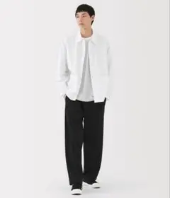 無印良品　乾きやすいイージータックワイドパンツ　ブラック　L
