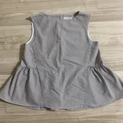 オペークドットクリップ　ノースリーブシャツ　ストライプシャツ