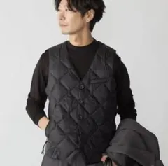 【美品】シップス別注　タイオン　キルティングダウンベスト　黒　L