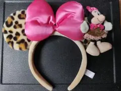 週末お値下げディズニーミニーマウス ヒョウ柄カチューシャ