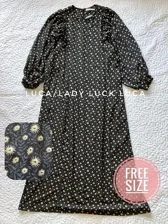 美品♦︎ LUCA LADY LUCK フラワー総柄　ロングワンピース 長袖