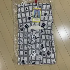 祭り用　浴衣　白と黒のチェック柄 100センチ