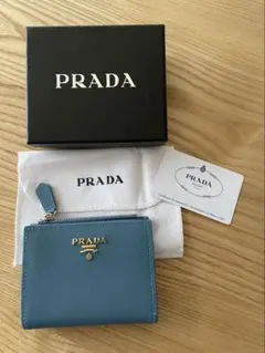PRADA 二つ折り財布 ブルー