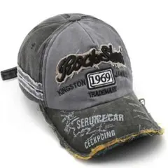 ベースボールハット　シーイン　ダメージ加工　ヴィンテージ　刺繍　ユニセックス