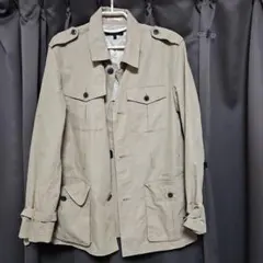 ベージュ ミリタリージャケット 4ポケット