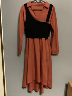 セシルマクビーくすんだオレンジ シャツワンピース M