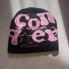 ビーニー ニット帽 帽子 ストリート 海外 ブラック ピンク y2k