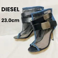 DIESEL ディーゼル デニムレース バックルブーティー ヒール 23.0cmのサムネイル
