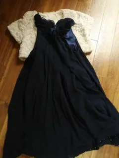 ネイビーシフォンドレス&ボレロ☆フォーマル結婚式