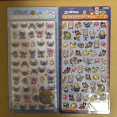 正規品　ボンボンドロップシールmini スティッチ　ズートピア　2枚セット