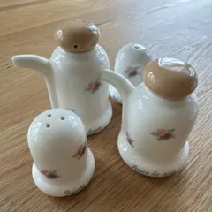 【美品】希少 イマン 調味料セット バラ パンジー柄 陶器 未使用 保管品のサムネイル