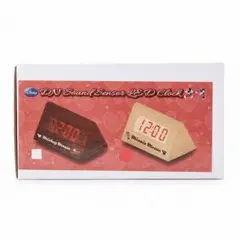 ディズニー LED置き時計 木目調 サウンドセンサー デジタル時計