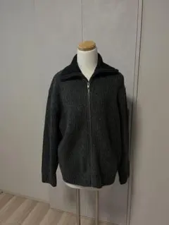 JWANSERSON スフレヤーンリブフルジップセーター ユニクロ ダークグレー