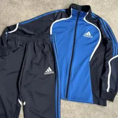 【セットアップ】adidas ジャージ セット ブルー×ブラック×ホワイト M