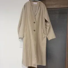 グローバルワーク　ノーカラーコート　ベージュ