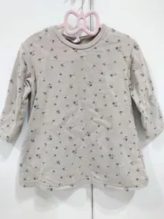 花柄グレーベージュ長袖トレーナー