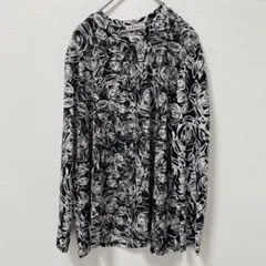 【M-L】brighten レディース　トップス　ブラウス　長袖　花柄　美品　秋