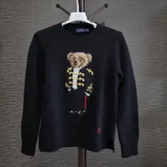 【新品未使用・美品】ポロラルフローレン ポロベア カシミヤ混 ニット 黒 M相当
