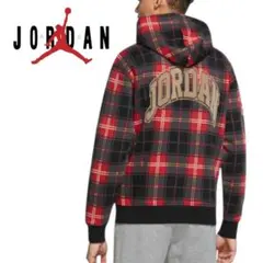 Jordan チェック柄フード付きパーカー　バックロゴ　ジョーダン　スウェット
