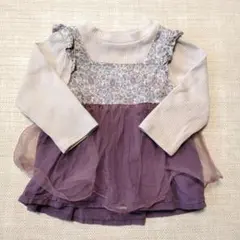 petit main＊プティマイン　チュニック　80　チュール　花柄　トップス