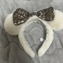ミッキーマウス風カチューシャ　クリーム色