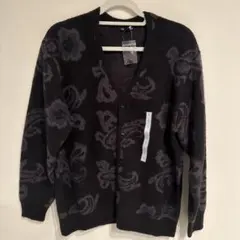 完売品【新品】GUブラッシーニットネックカーディガン（ぺイズリー）S　男女兼用