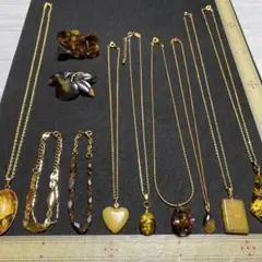 まとめ売りアクセサリーO1☆ネックレスなど11点 鼈甲　オークション