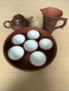新品未使用　陶器製台湾茶器セット（急須・茶杯6個）