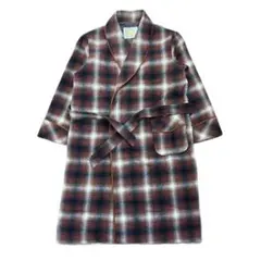 Vintage 90s【シャドーチェック】グランジ ショール ロングガウンコート