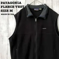 USA製ヴィンテージ古着PATAGONIAパタゴニアシンチラフリースベスト M黒